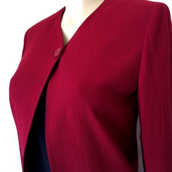 EMANUEL UNGARO PARALLELE Evening Jacket Red Crepe - Picture 7 of 8